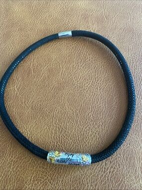 Black Sparkle Cord Necklace with removable Brighton Decorative Bead